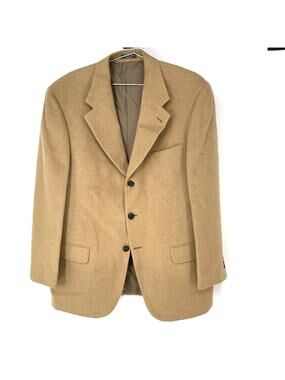 Ultimo Uomo 100% Cashmere Blazer Sport Coat Camel Tan Made Canada Mens 42R